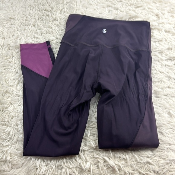 Lululemon Wunder Under Hi-Rise 7/8 Tight (Special Edition) 25" Black Currant / B - Picture 4 of 6